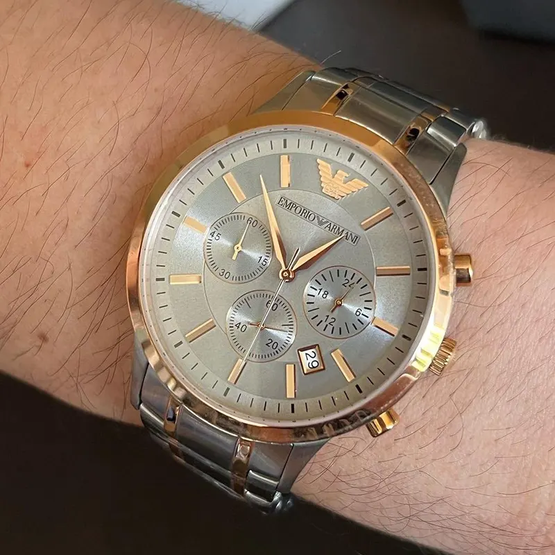 Emporio Armani Renato Chronograph Silver Dial Men's Watch- AR11076